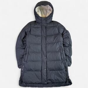 REI Co-Op Down Puffer Jacket Womens Small Hooded Sherpa Lined Black